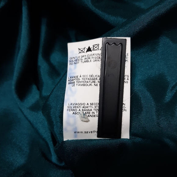 #12.Save the Queen Women's Coat. Size: Small. Aqua and Blue color. Made in Italy - Picture 13 of 16